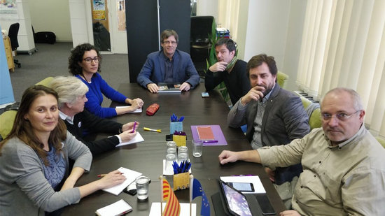 Together for Catalonia's leader, Carles Puigdemont, held a meeting with Esquerra Republicana's secretary general, Marta Rovira, last week in Brussels